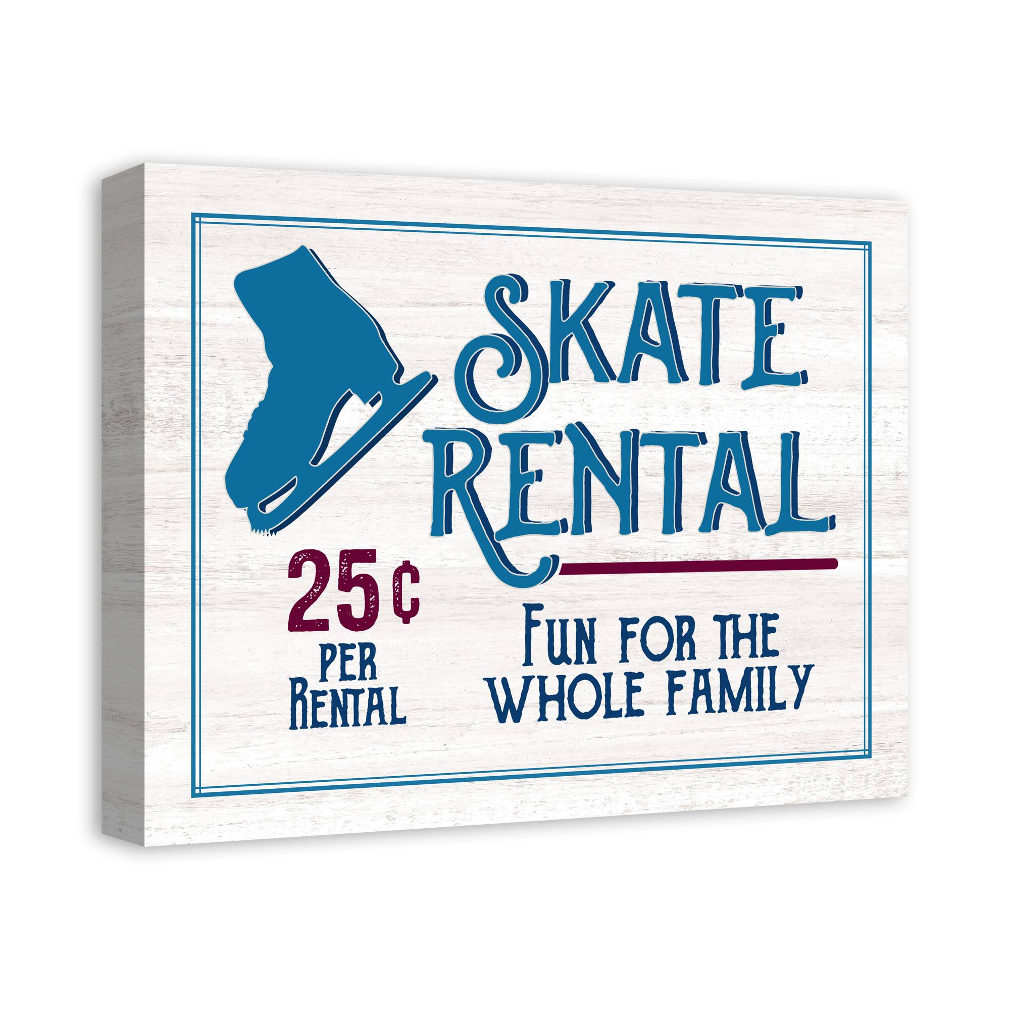 Skate Rental Blue 20x16 Canvas Wall Art